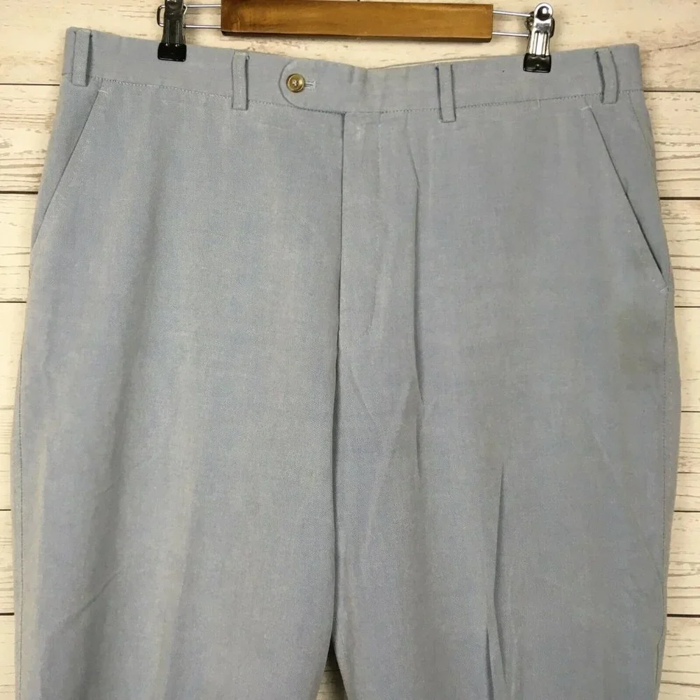 Hiltl Mens ZE200‎ Dress Pants 36 to 38×28 Trousers Light Blue